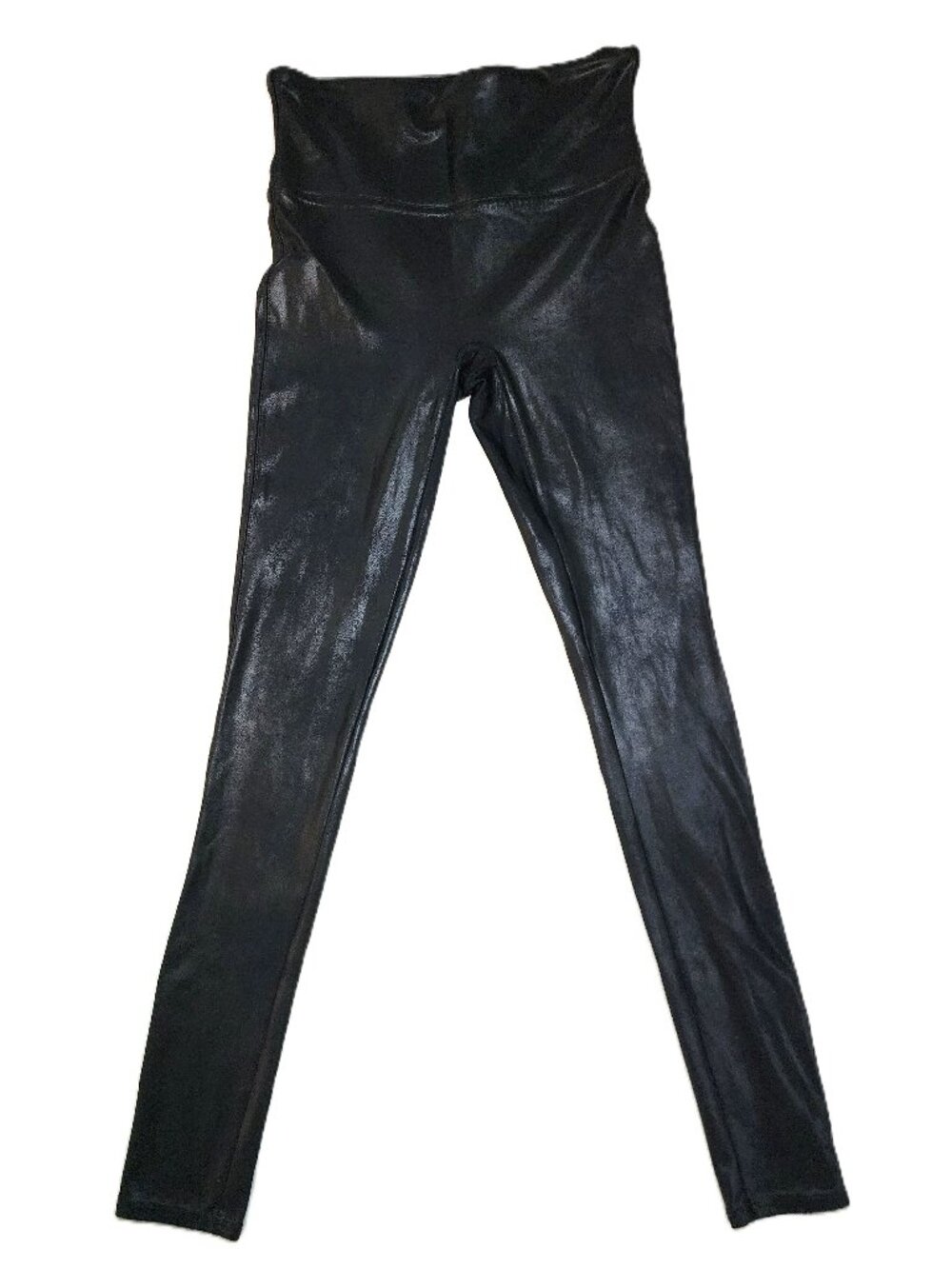 SPANX Faux Leather Leggings Black High Rise Shaping Pants Small